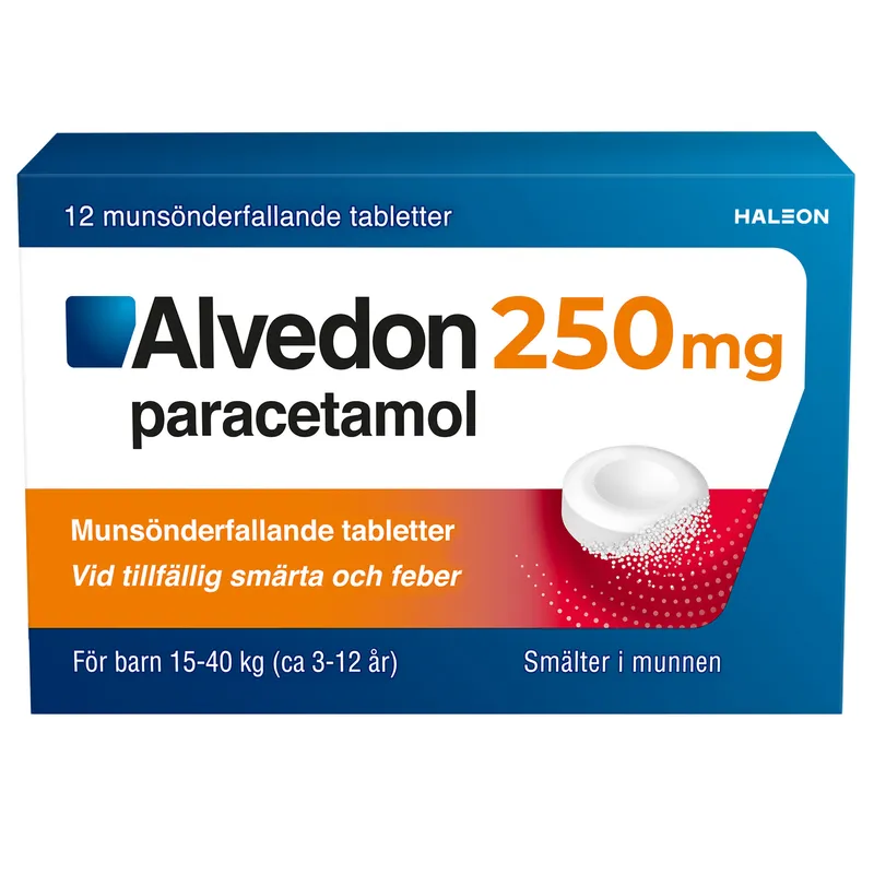 Bild 2 för Alvedon Munsönderfallande tablett 250 mg 12 st (15-40 kg)