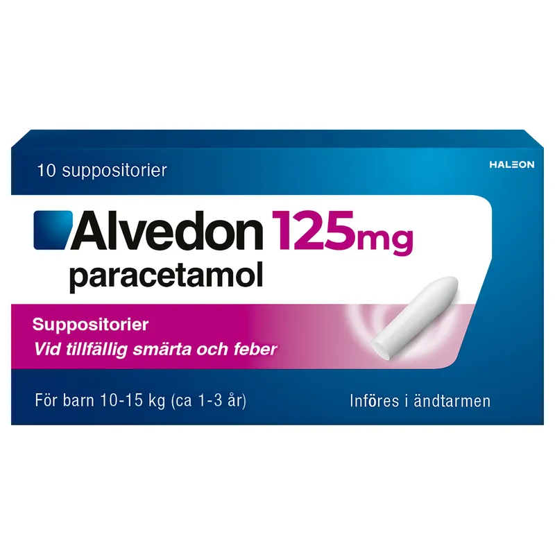 Bild 2 för Alvedon suppositorium 125 mg 10 st (10-15 kg)
