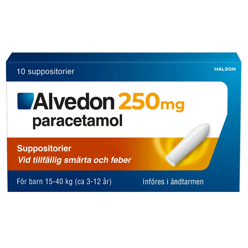 Bild 1 för Alvedon Suppositorium 250 mg 10 st (15-40 kg)