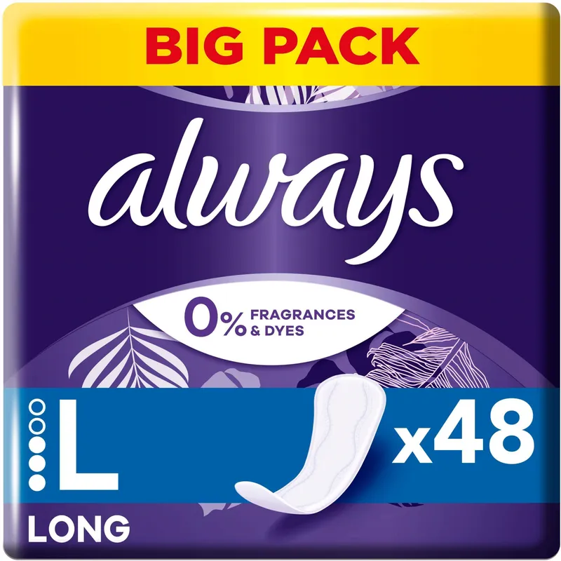 Bild 1 för Always Daily Protect Long Trosskydd 0% Doft och Färgämnen 48 st