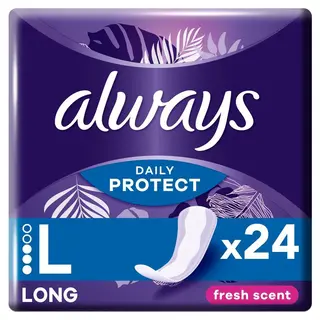 Produktfoto för Always Daily Protect Long Trosskydd Med Fräsch Doft 24 st