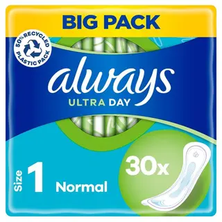 Produktfoto för Always Ultra Day Bindor Normal Storlek 1 30 st