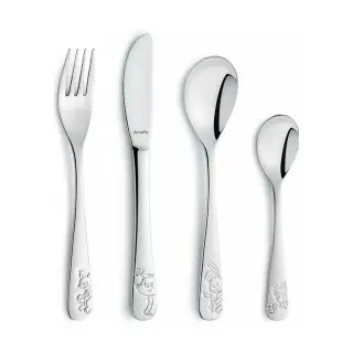 Produktfoto för Amefa Barnbestick 4 delar Forest friends högglans silver