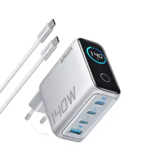 Produktfoto för Anker Charger 140W 4-Port w/ USB-C Cable Silver