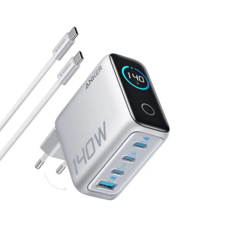 Alternativ bild 0 för Anker Charger 140W 4-Port w/ USB-C Cable Silver