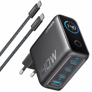 Produktfoto för Anker Charger 140W 4-Port w/ USB-C Cable - White