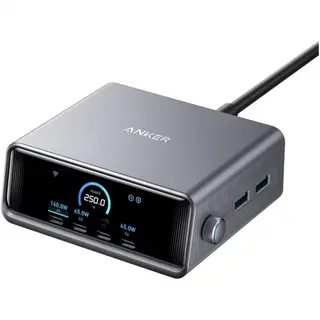 Produktfoto för Anker Prime - Strömadapter - GaNPrime - 250 Watt - 5 A - 6 utdatakontakter (4 x USB-C, 2 x USB)