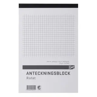 Produktfoto för Anteckningsblock A5 100 blad rutat perf