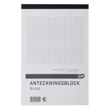 Alternativ bild 0 för Anteckningsblock A5 100 blad rutat perf