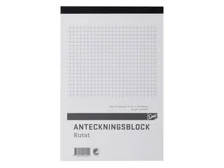 Produktfoto för Anteckningsblock A5 100 blad rutat perf