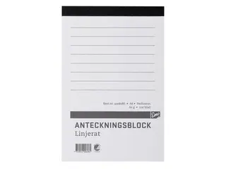 Produktfoto för Anteckningsblock A6 100 blad linjerat ohålat perforerat Träfritt