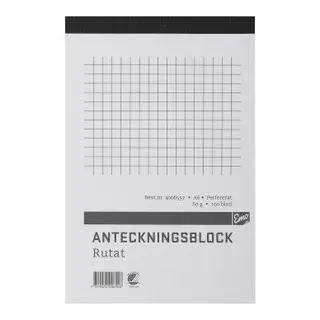 Produktfoto för Anteckningsblock med rutat papper, A6, 100 ark