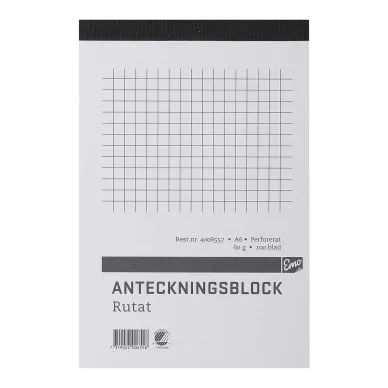 Alternativ bild 0 för Anteckningsblock med rutat papper, A6, 100 ark