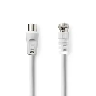 Produktfoto för Antennkabel, F Hane till IEC (Koax) Hane, Nikelplaterad, 5m