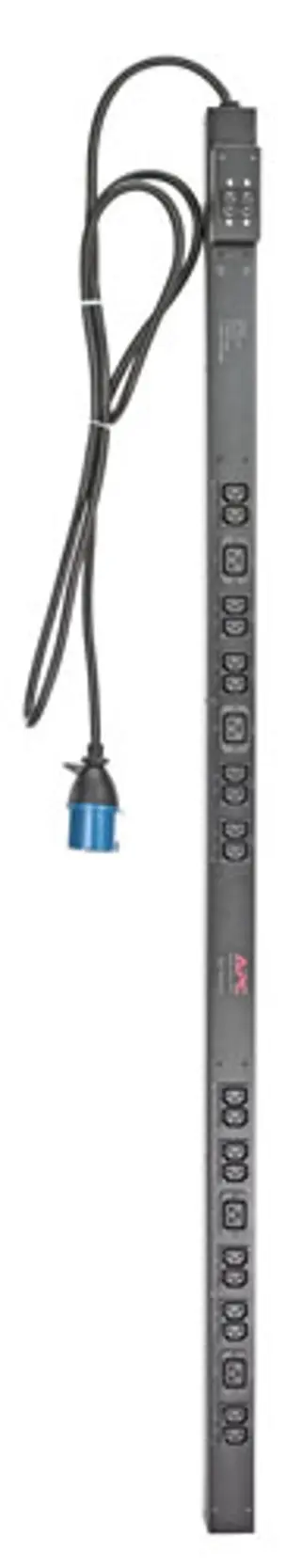 Produktfoto för APC Basic Rack PDU Zero U - Grenuttag (kan monteras i rack) - AC 230 V - ingång: IEC 60309 - utgångskontakter: 24 (power IEC 60320 C13, IEC 60320 C19) - 0U - 3.1 m sladd - svart - för P/N: SMX1500RMNCUS, SRT1000RMXLI, SRT1000RMXLI-NC, SRT10RMXLIX806, SRT5KRMXLW-TW