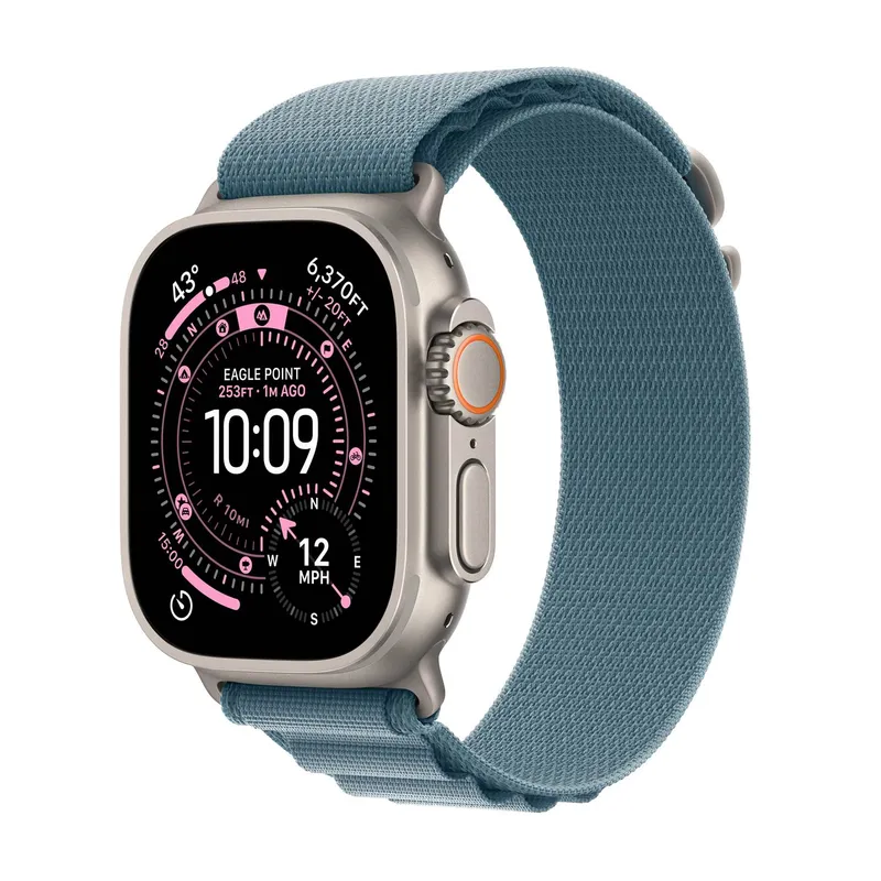 Bild 1 för Apple Watch Ultra 3 GPS+Cell 49mm Natural Titanium Light Blue Alpine Loop - Medium