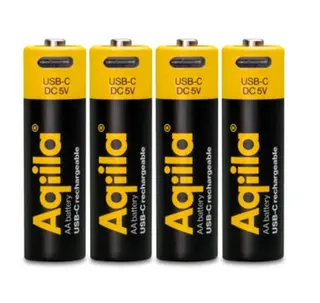 Produktfoto för Aqiila Li-ion 2000mah Laddningsbart AA-batteri med USB-C - 4-pack