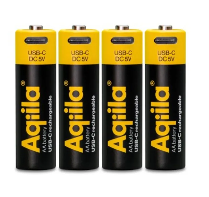 Alternativ bild 0 för Aqiila Li-ion 2000mah Laddningsbart AA-batteri med USB-C - 4-pack