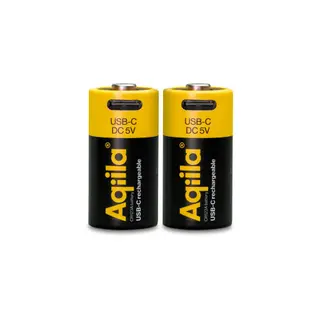 Produktfoto för Aqiila Li-ion 750mah Laddningsbart CR123A-batteri med USB-C - 2-pack