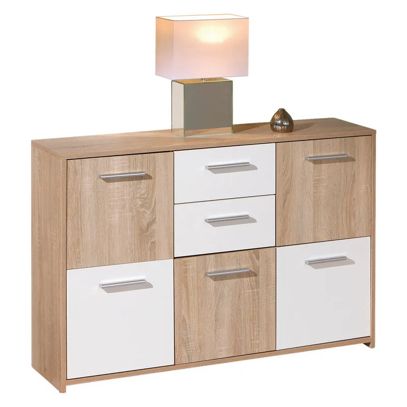 Bild 1 för Aragon Skänk 115 cm - Vit/Ljus Ek