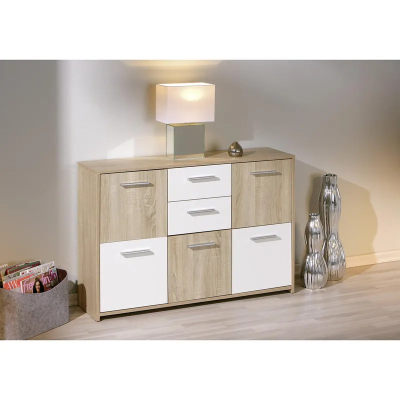 Bild 3 för Aragon Skänk 115 cm - Vit/Ljus Ek