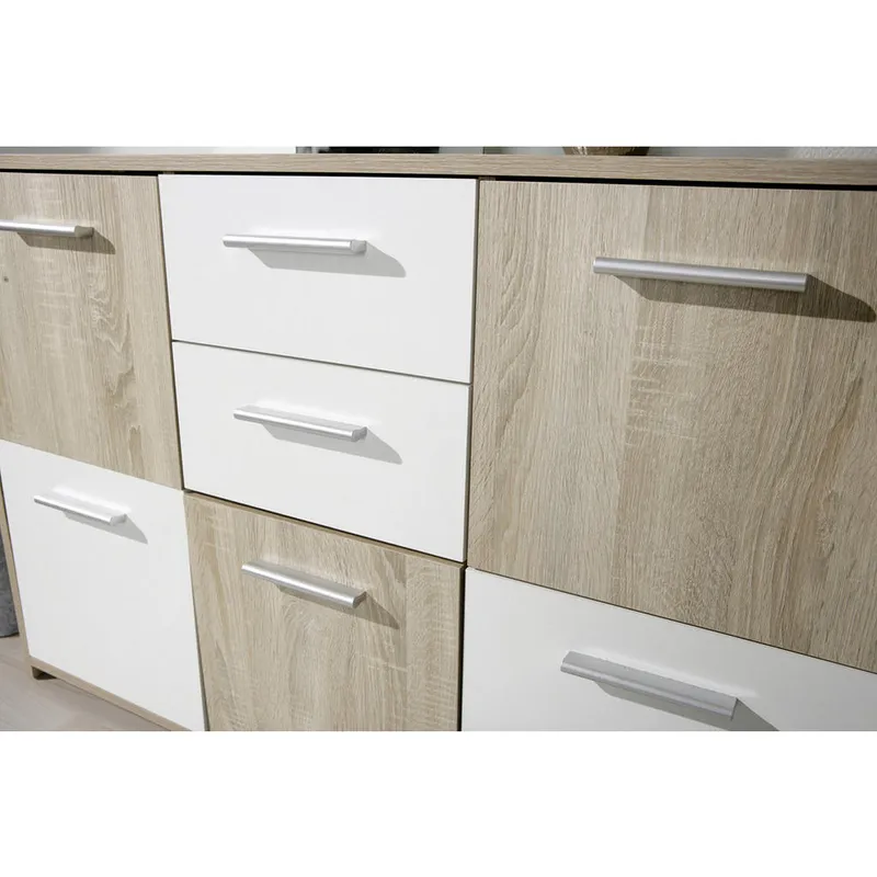 Bild 4 för Aragon Skänk 115 cm - Vit/Ljus Ek