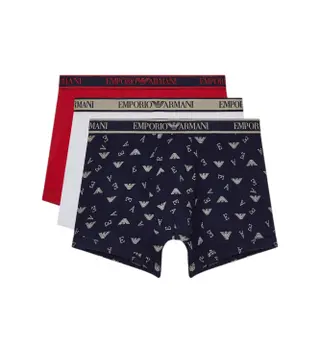 Produktfoto för Armani Logo Boxer With Long Leg Kalsonger 3P Flerfärgad-2 bomull X-Large Herr