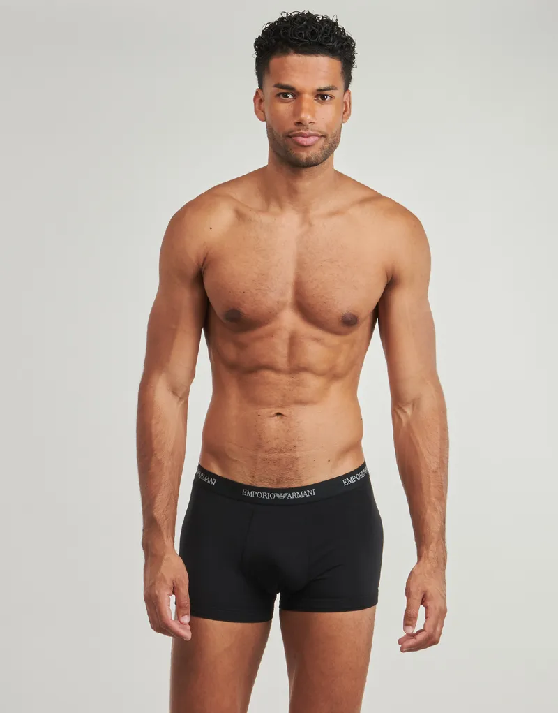 Bild 3 för Armani Stretch Jersey Boxer Briefs Kalsonger 3P Svart bomull Small Herr