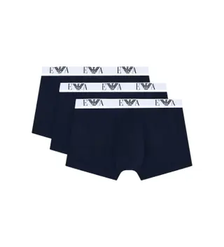 Produktfoto för Armani Stretch Jersey Boxer With Logo Kalsonger 3P Marin bomull Small Herr