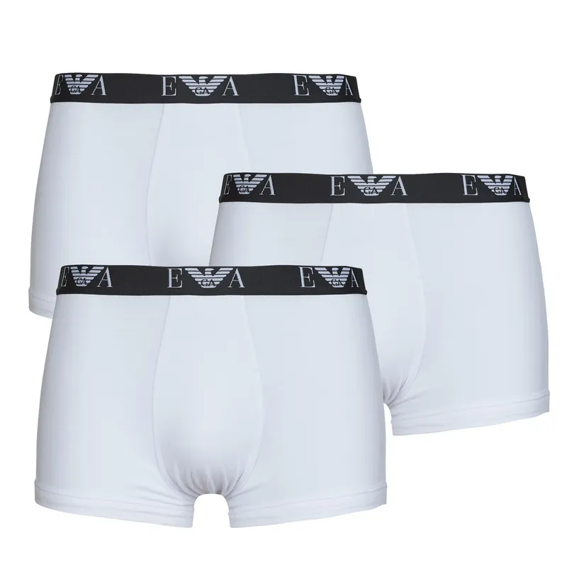 Bild 2 för Armani Stretch Jersey Boxer With Logo Kalsonger 3P Vit bomull Medium Herr