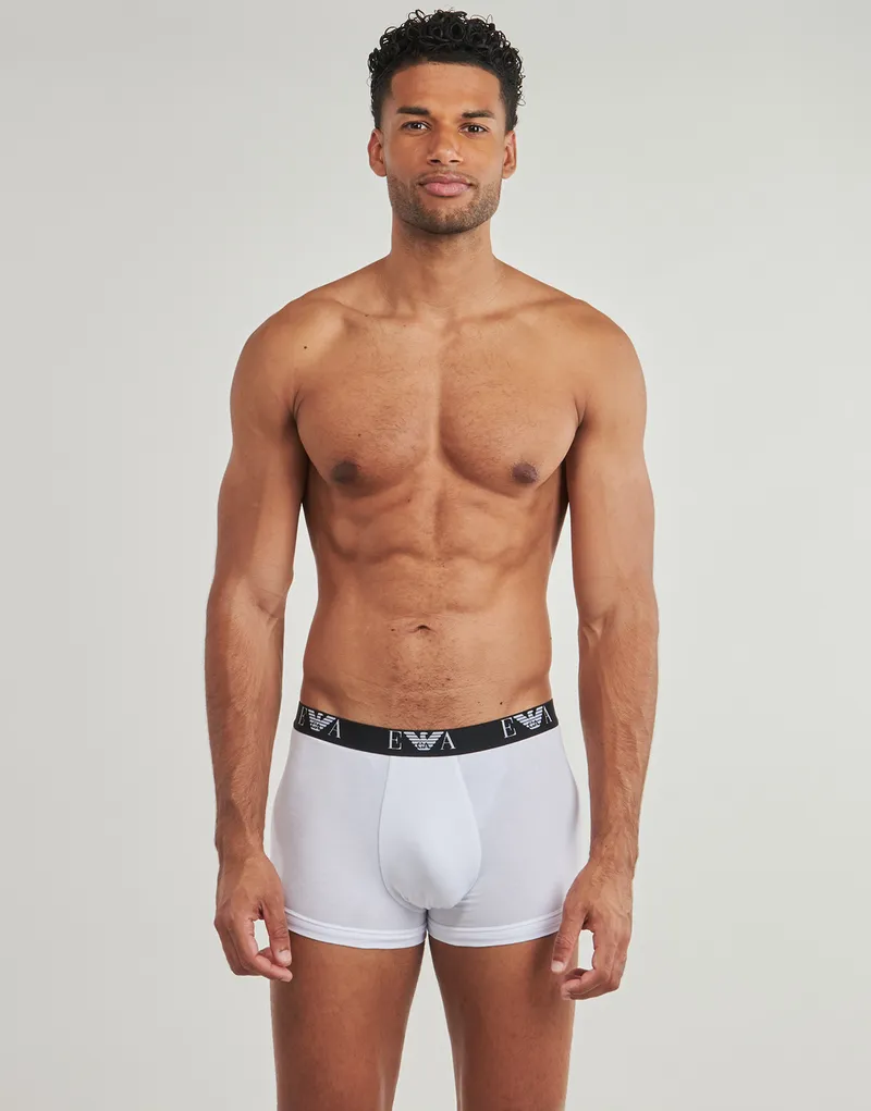 Bild 3 för Armani Stretch Jersey Boxer With Logo Kalsonger 3P Vit bomull Medium Herr