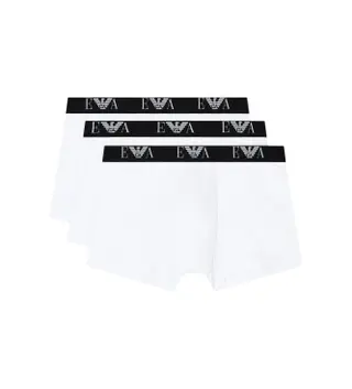 Produktfoto för Armani Stretch Jersey Boxer With Logo Kalsonger 3P Vit bomull X-Large Herr