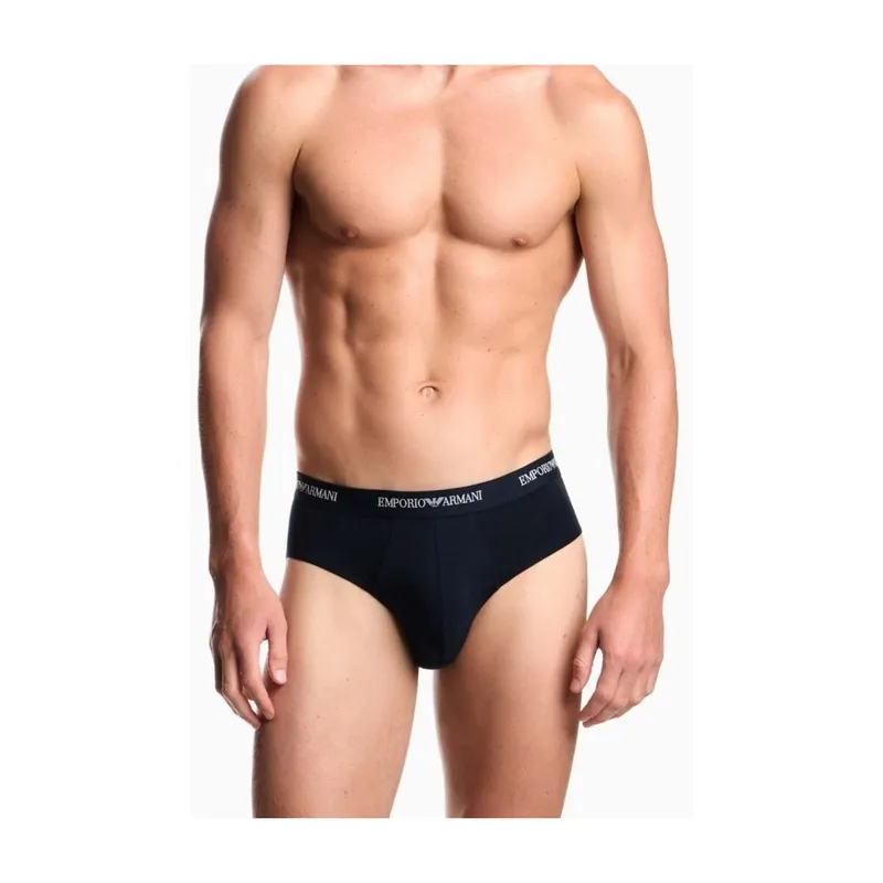 Bild 4 för Armani Stretch Jersey Briefs Kalsonger 3P Svart bomull Small Herr
