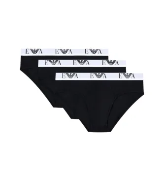 Alternativ bild 0 för Armani Stretch Jersey Briefs With Logo Kalsonger 3P Svart bomull X-Large Herr