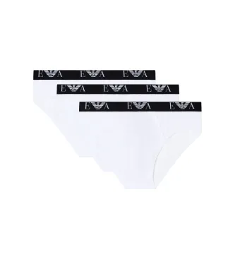 Alternativ bild 0 för Armani Stretch Jersey Briefs With Logo Kalsonger 3P Vit bomull Large Herr