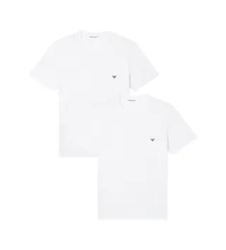 Produktfoto för Armani Stretch Jersey Loungewear T-Shirts 2P Vit bomull Large Herr