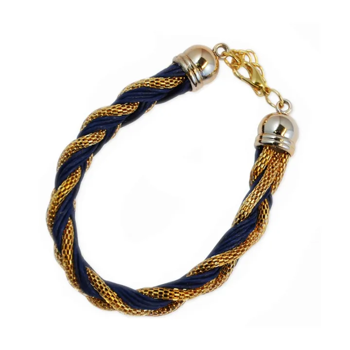 Alternativ bild 0 för Armband Braided Gold Blue