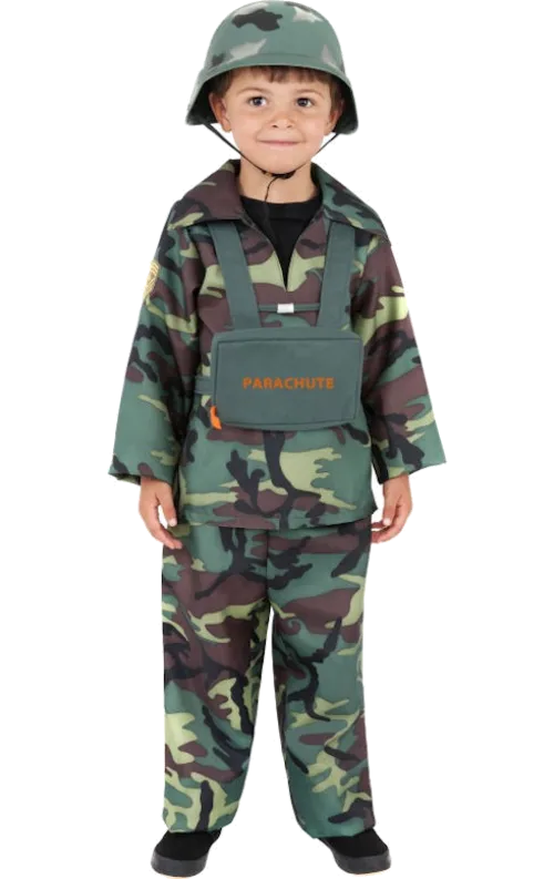 Alternativ bild 0 för Armépojke-dräkt barn L