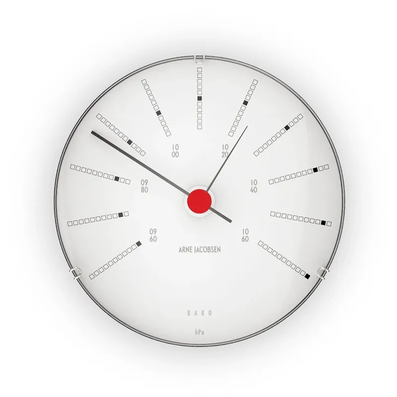 Alternativ bild 0 för Arne Jacobsen - Bankers Vejrstationer - Klockan - Barometer - Ø12 cm