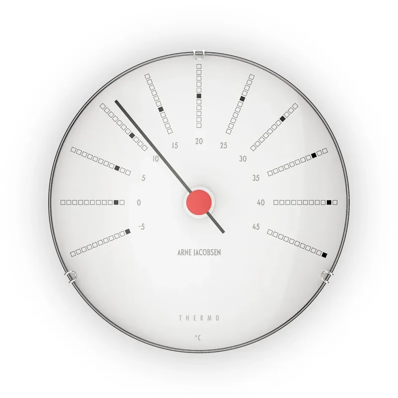 Alternativ bild 0 för Arne Jacobsen - Bankers Vejrstationer - Klockan - Thermometer - Ø12 cm