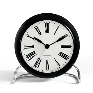 Produktfoto för Arne Jacobsen - Roman Ure - Klockan - Roman Table Clock Ø11 - Sort/hvid