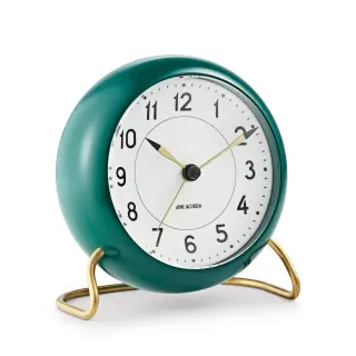 Produktfoto för Arne Jacobsen - Station Vægur - Klockan - Table clock green/white - Ø11 cm