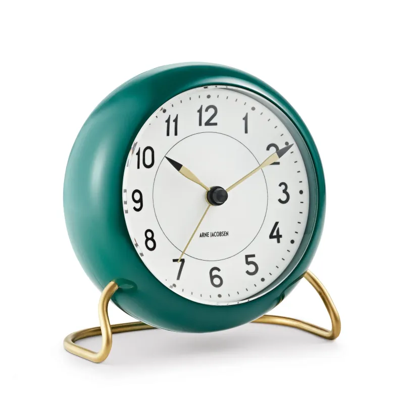 Alternativ bild 0 för Arne Jacobsen - Station Vægur - Klockan - Table clock green/white - Ø11 cm