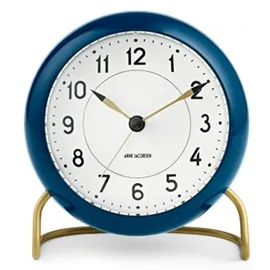 Alternativ bild 0 för Arne Jacobsen - Station Vægur - Klockan - Table clock petroleum/white - Ø11 cm