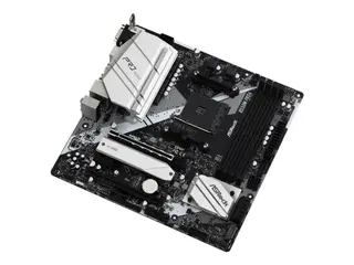 Produktfoto för ASRock B550M Pro4 - Moderkort - micro ATX - Socket AM4 - AMD B550 Chipuppsättning - USB-C Gen2, USB 3.2 Gen 1, USB 3.2 Gen 2 - Gigabit LAN - inbyggda grafiken (CPU krävs) - HD-ljud (8 kanaler)