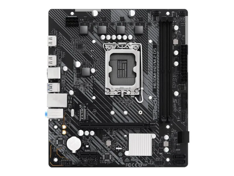 Alternativ bild 0 för ASRock H610M-H2/M.2 D5 - motherboard - micro ATX - LGA1700 Socket - H610 Moderkort - Intel H610 - Intel LGA1700 socket - DDR5 RAM - Micro-ATX