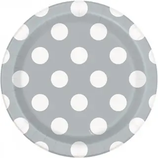 Produktfoto för Assietter prickig silver 8-pack
