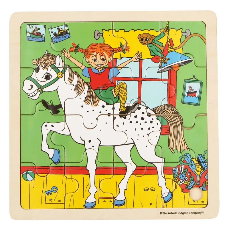 Alternativ bild 0 för ASTRID LINDGREN Pussel 16 Pcs Pippi Långstrump - Square Horse