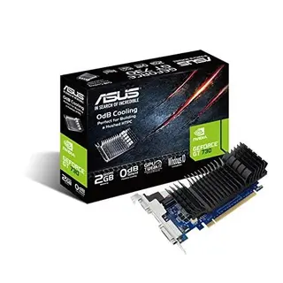 Produktfoto för ASUS GT730-SL-2GD5-BRK - Grafikkort - GF GT 730 - 2 GB GDDR5 - PCIe 2.0 låg profil - DVI, D-Sub, HDMI - fläktlös