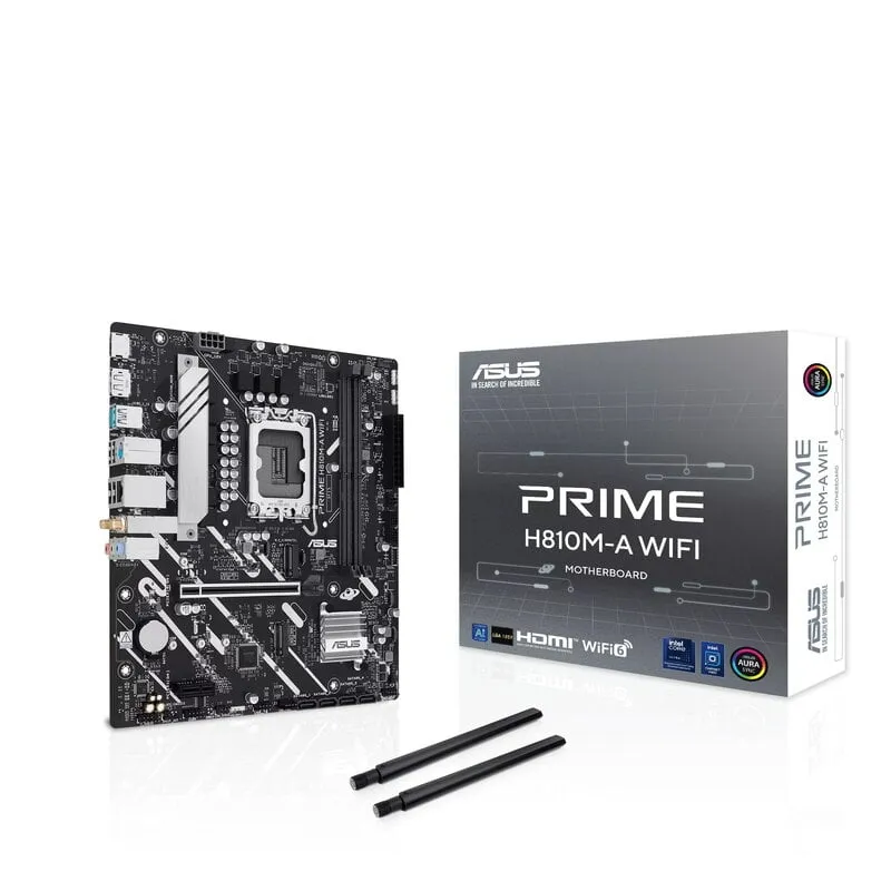 Alternativ bild 0 för ASUS PRIME H810M-A WIFI Moderkort - Intel LGA1851 socket - DDR5 RAM - Micro-ATX